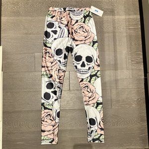 Lotus Leggings Skull & Roses Leggings - NWT